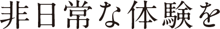非日常な体験を